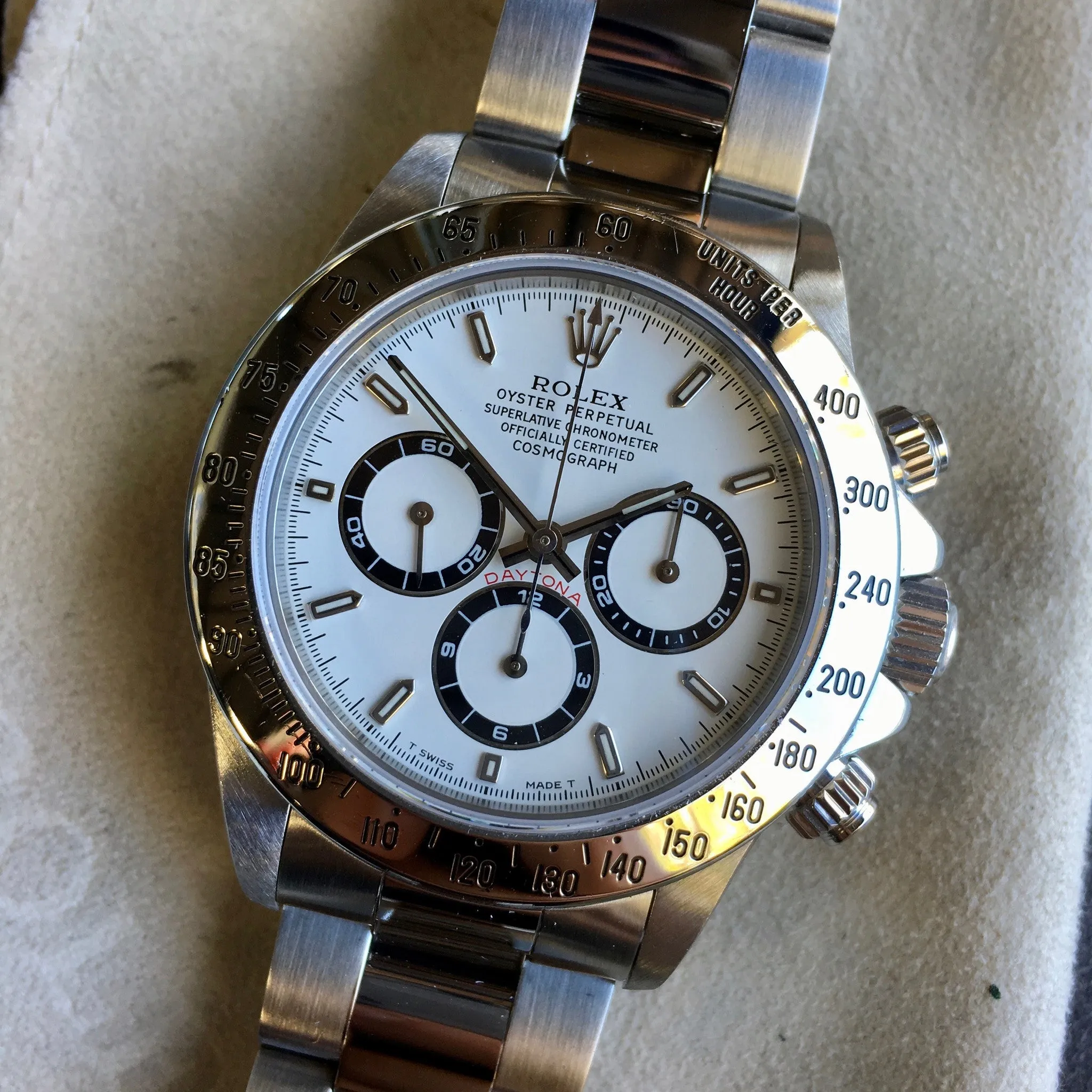 1997 Rolex Daytona 16520 Zenith White Chronograph "U" Serial Steel Wristwatch
