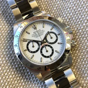 1997 Rolex Daytona 16520 Zenith White Chronograph "U" Serial Steel Wristwatch