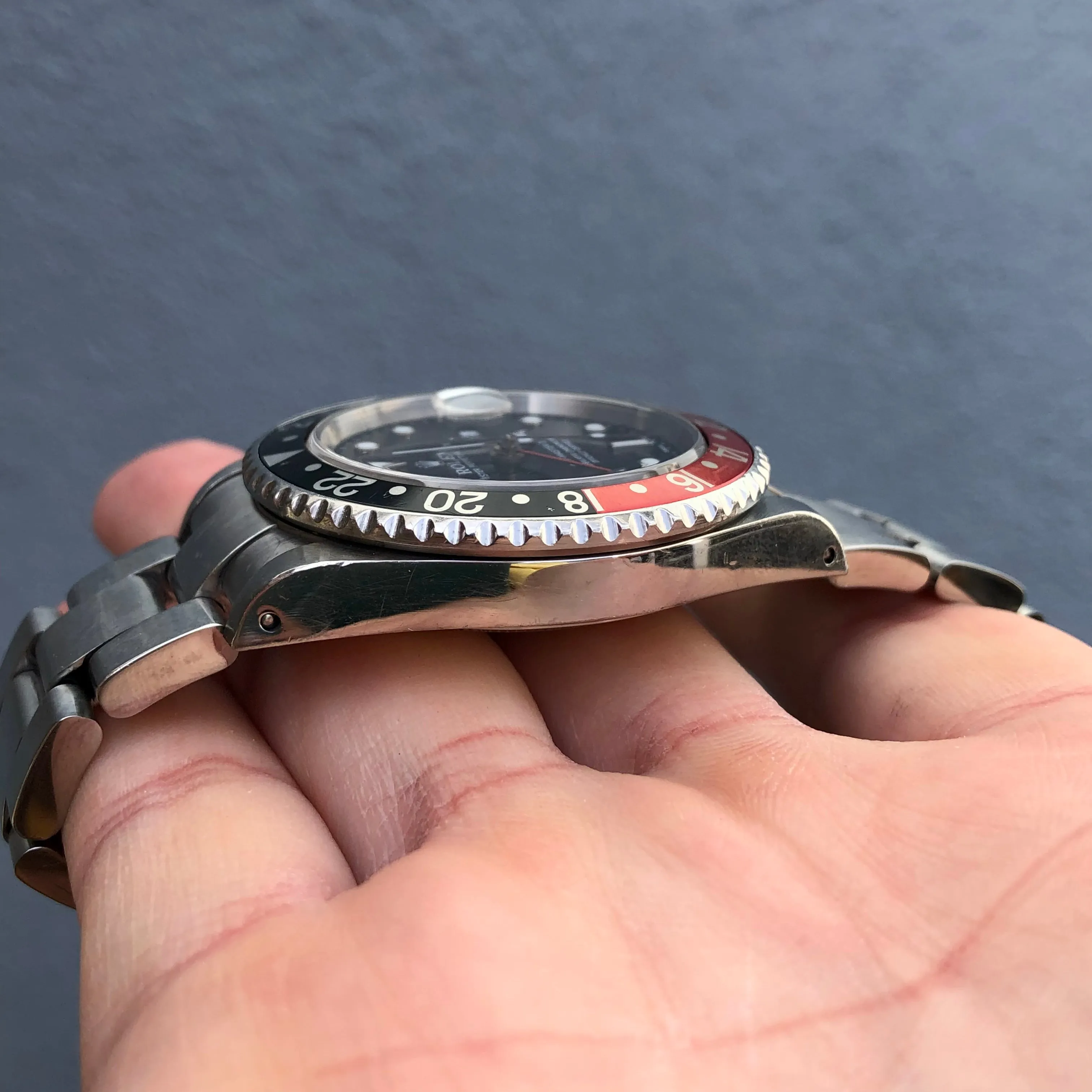 2002 Rolex GMT Master II 16710 Coke Stainless Steel SEL Wristwatch
