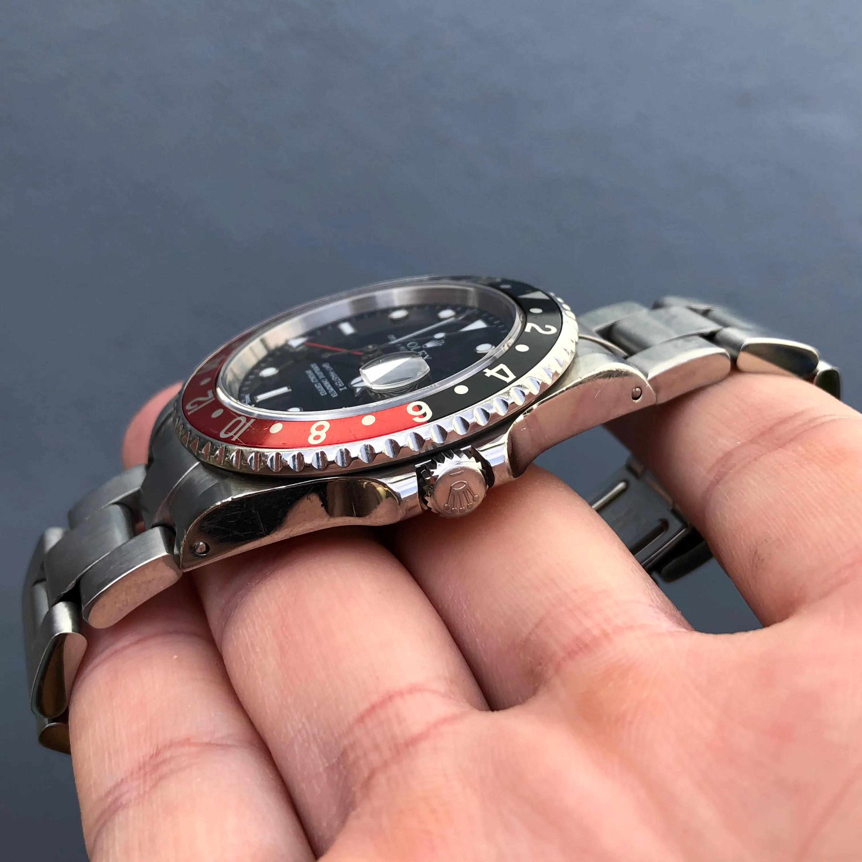 2002 Rolex GMT Master II 16710 Coke Stainless Steel SEL Wristwatch