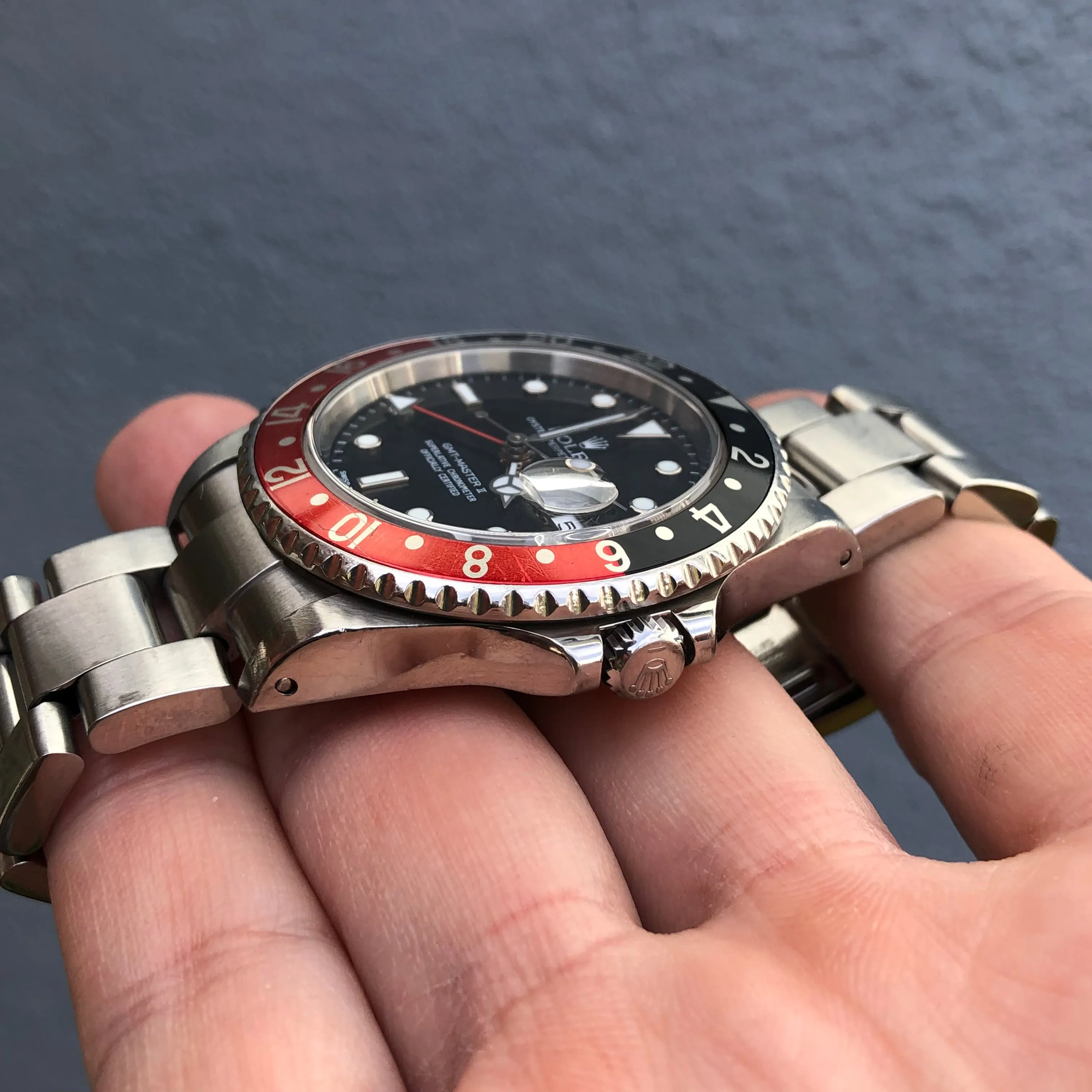 2002 Rolex GMT Master II 16710 Coke Stainless Steel SEL Wristwatch