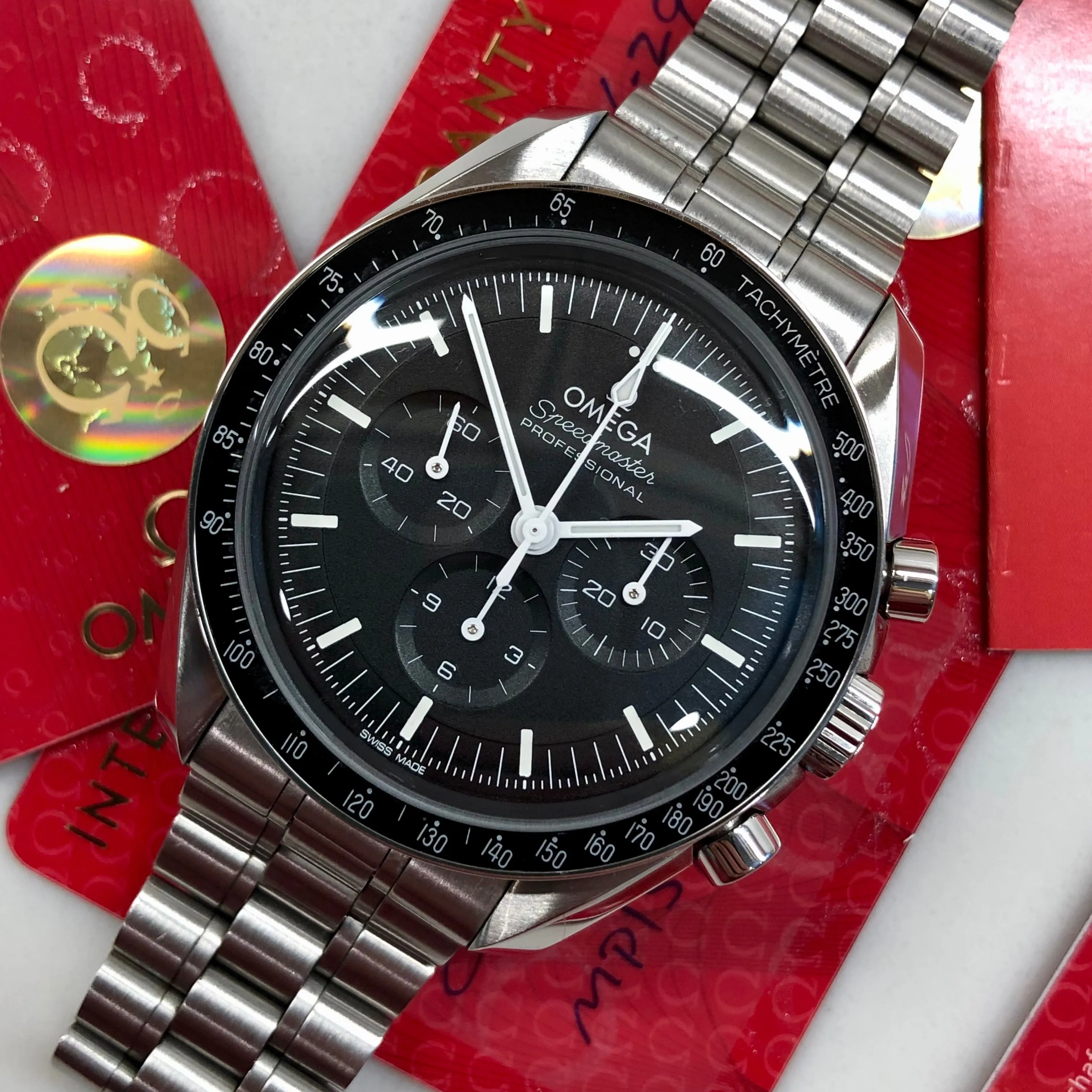 2021 Omega Speedmaster Moonwatch Professional 310.30.42.50.01.001 42mm Wristwatch with Box and Papers
