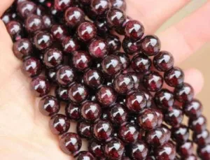 3 Strands Natural Red Garnet Smooth Ball Round Gemstone Loose Spacer Beads Strand 14" 6mm