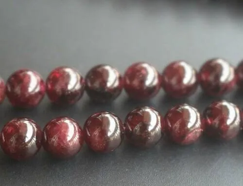 3 Strands Natural Red Garnet Smooth Ball Round Gemstone Loose Spacer Beads Strand 14" 6mm