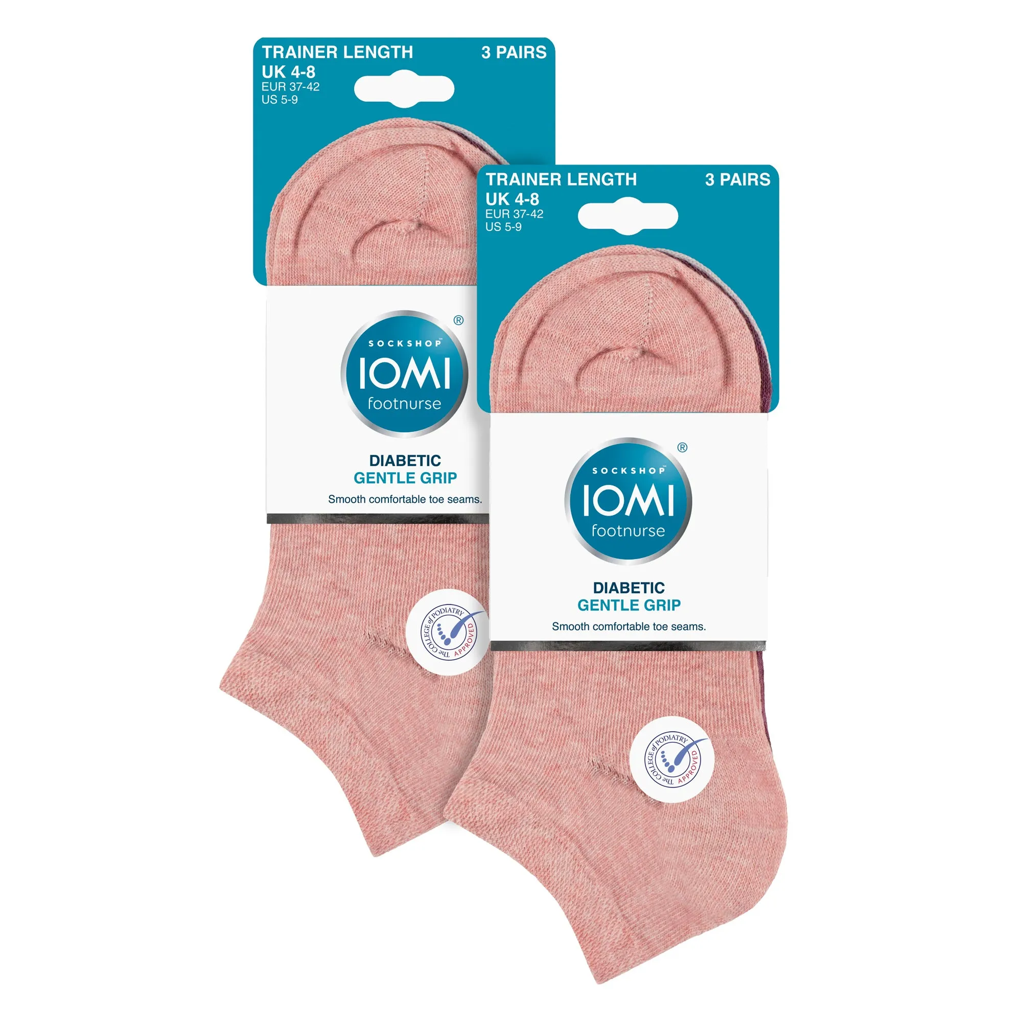 6 Pack Womens Diabetic Trainer Socks | Extra Wide Socks for Swollen Feet