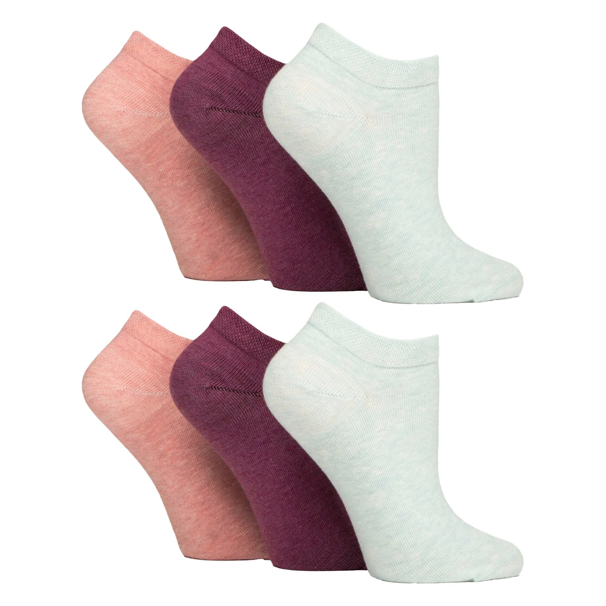 6 Pack Womens Diabetic Trainer Socks | Extra Wide Socks for Swollen Feet