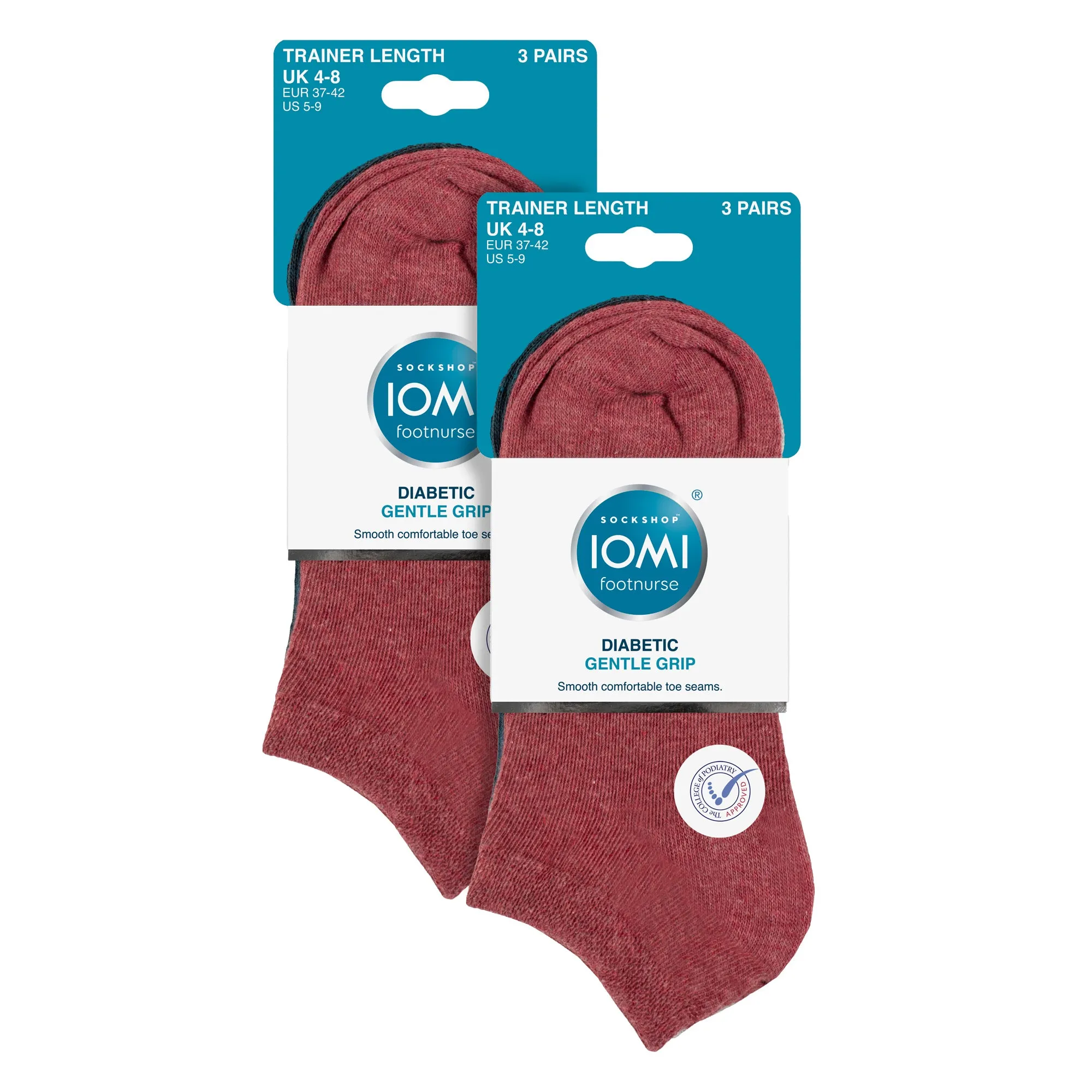 6 Pack Womens Diabetic Trainer Socks | Extra Wide Socks for Swollen Feet