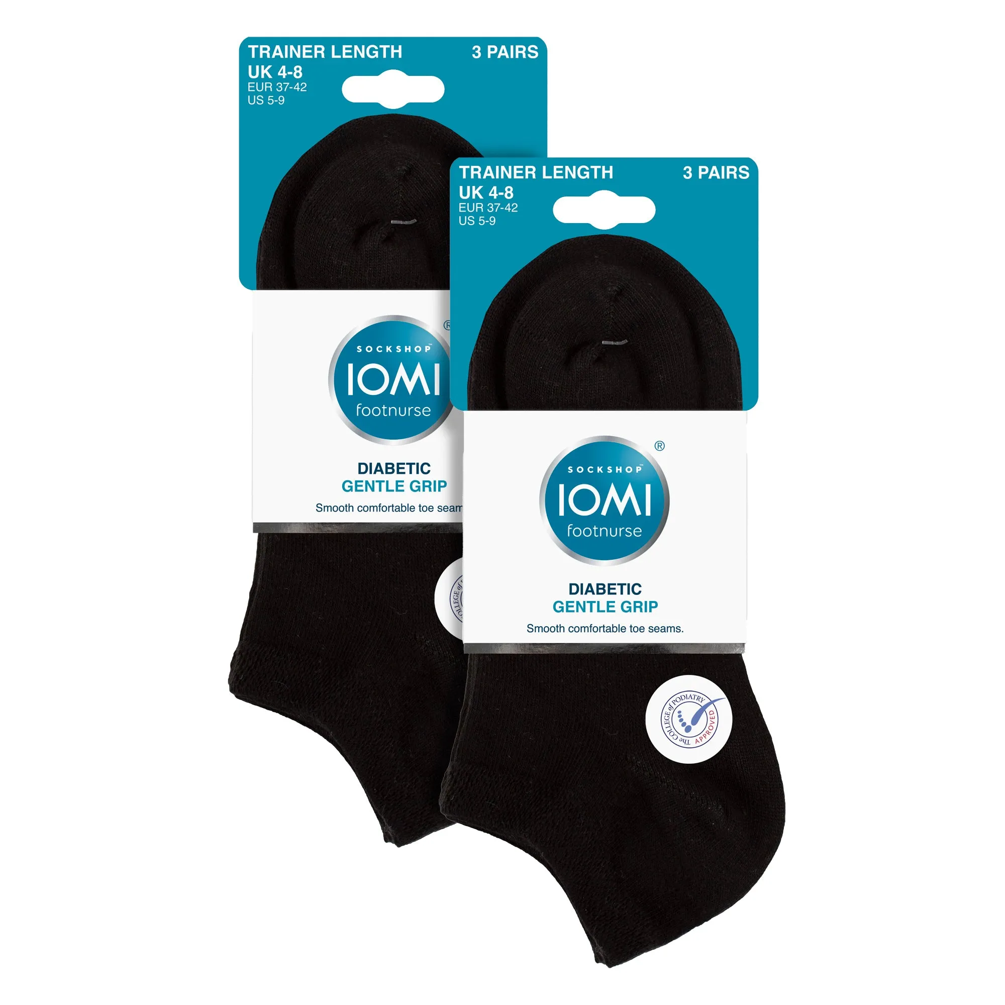 6 Pack Womens Diabetic Trainer Socks | Extra Wide Socks for Swollen Feet