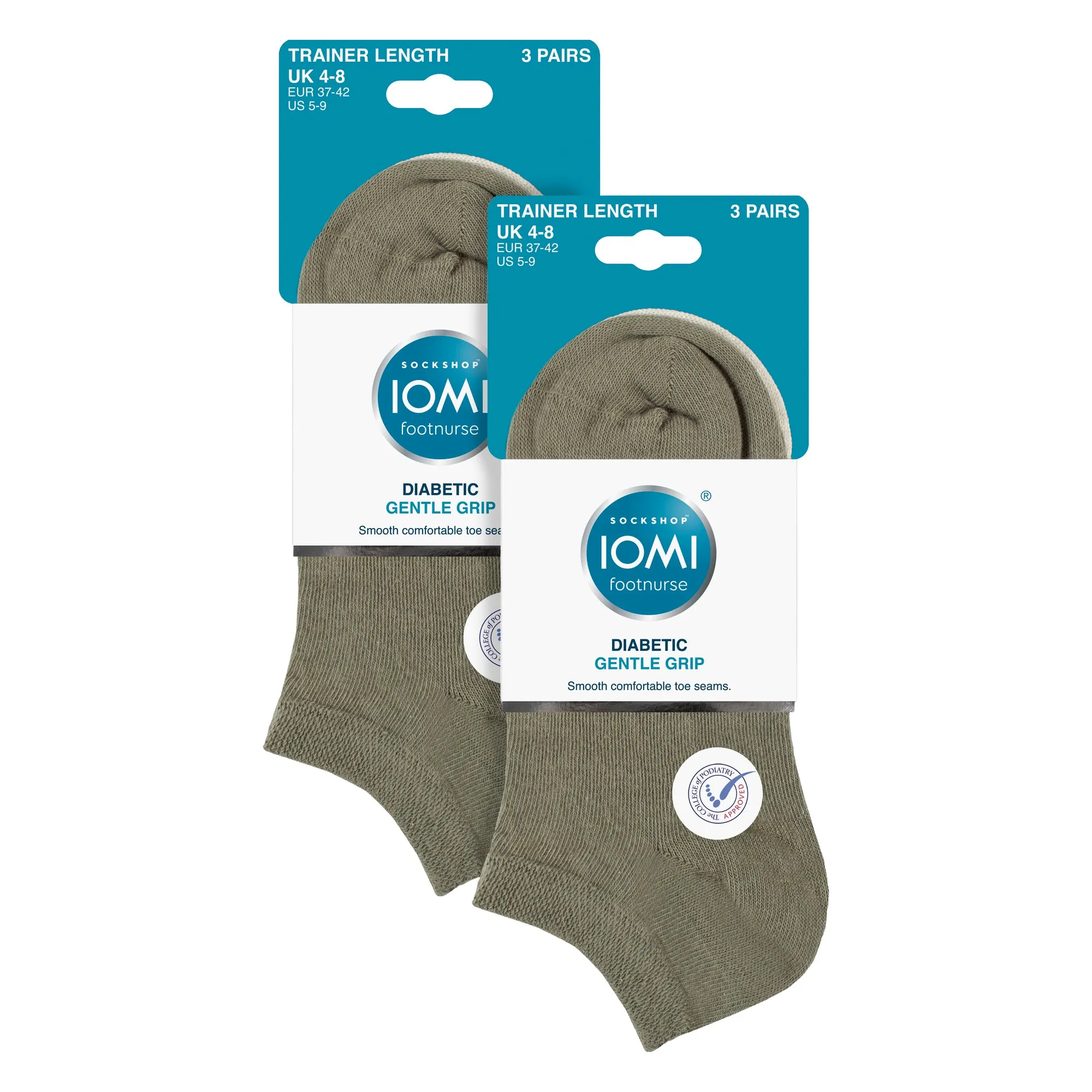 6 Pack Womens Diabetic Trainer Socks | Extra Wide Socks for Swollen Feet