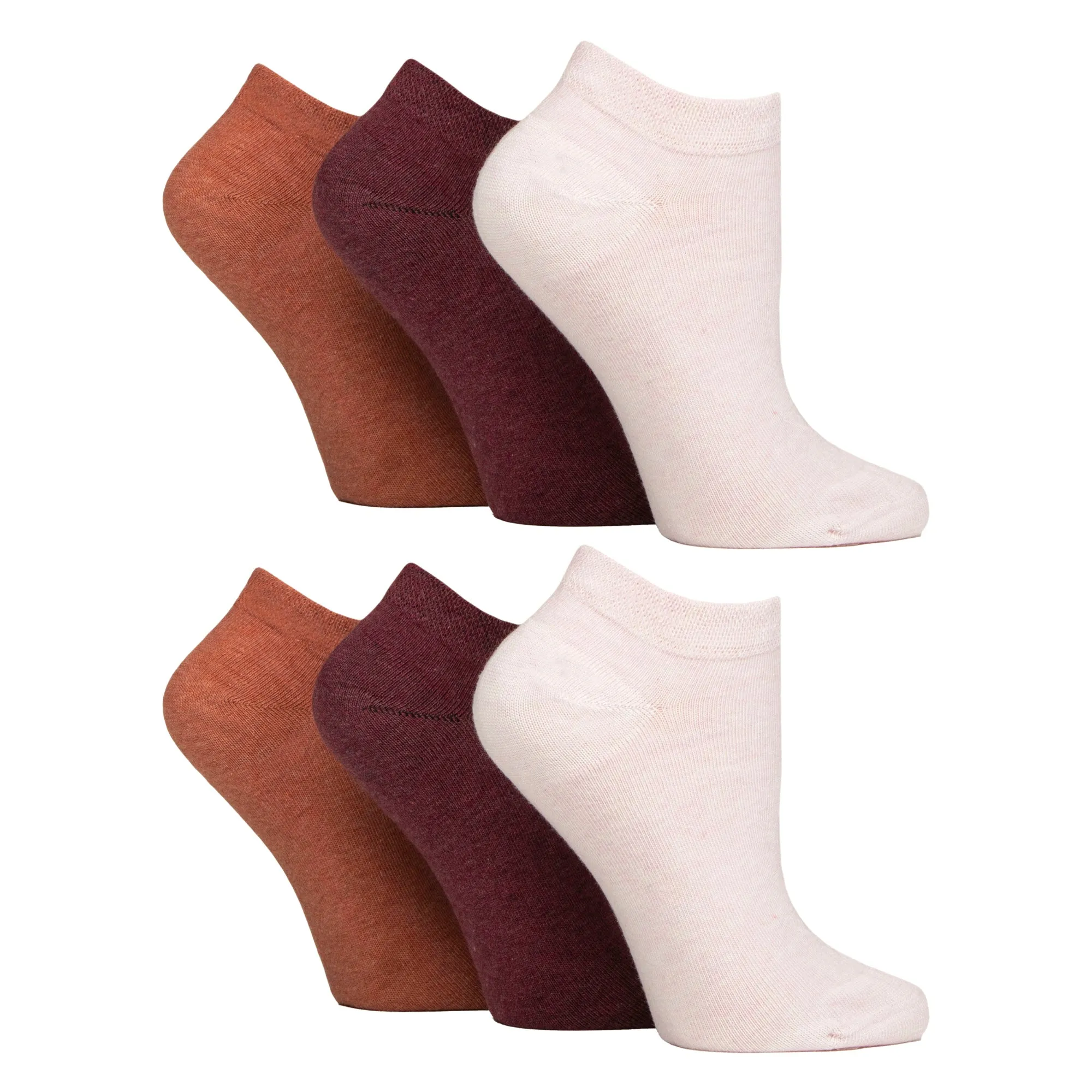 6 Pack Womens Diabetic Trainer Socks | Extra Wide Socks for Swollen Feet