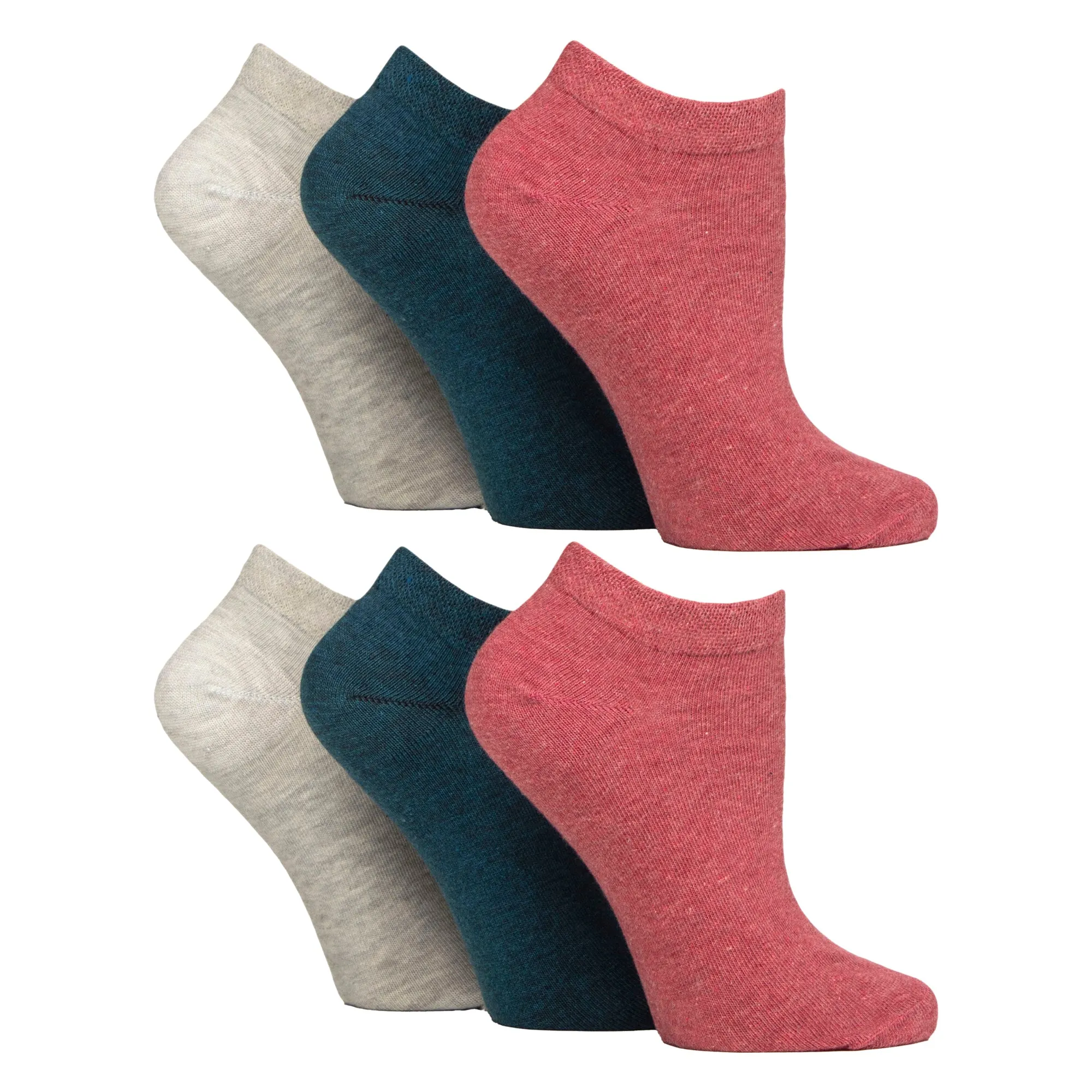 6 Pack Womens Diabetic Trainer Socks | Extra Wide Socks for Swollen Feet
