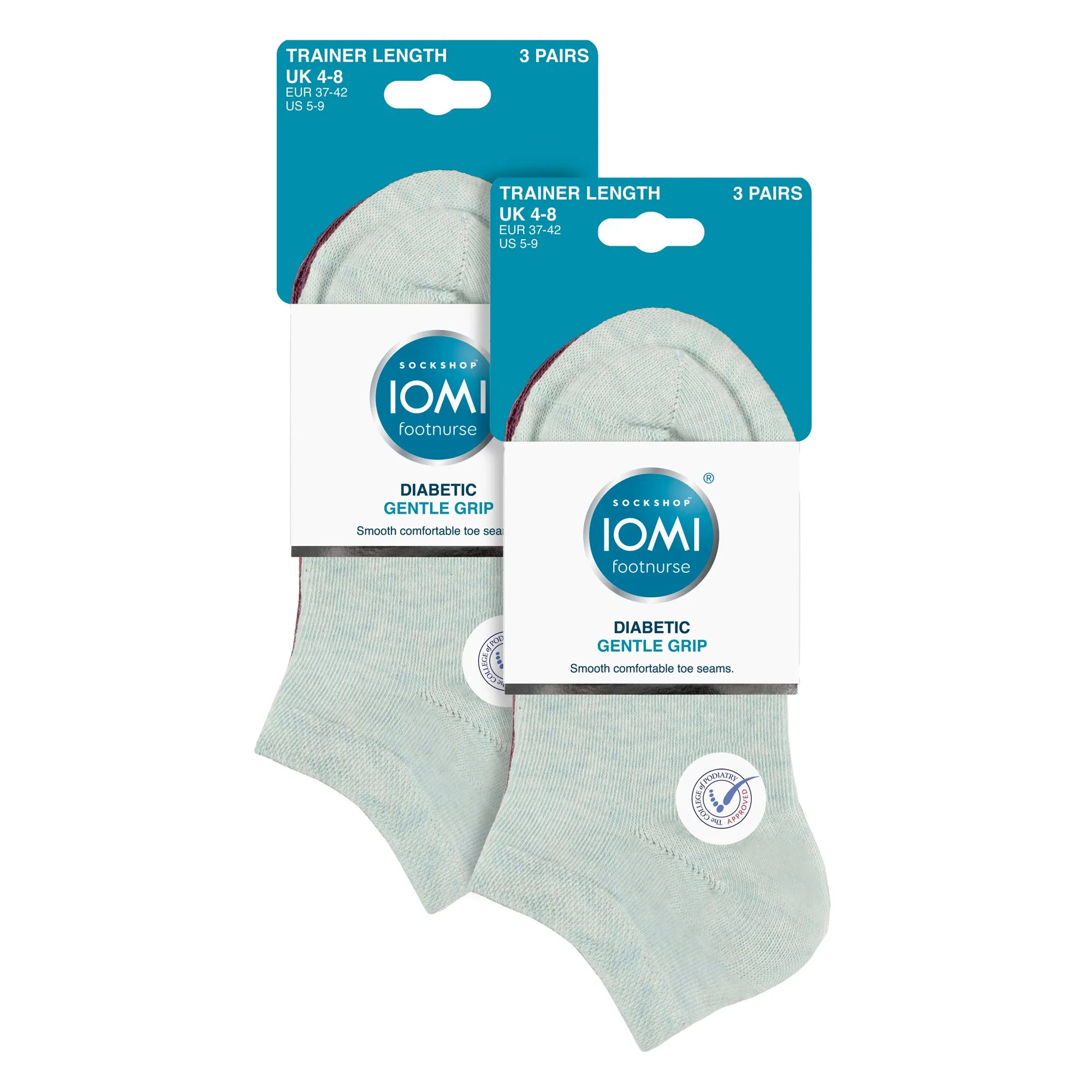 6 Pack Womens Diabetic Trainer Socks | Extra Wide Socks for Swollen Feet