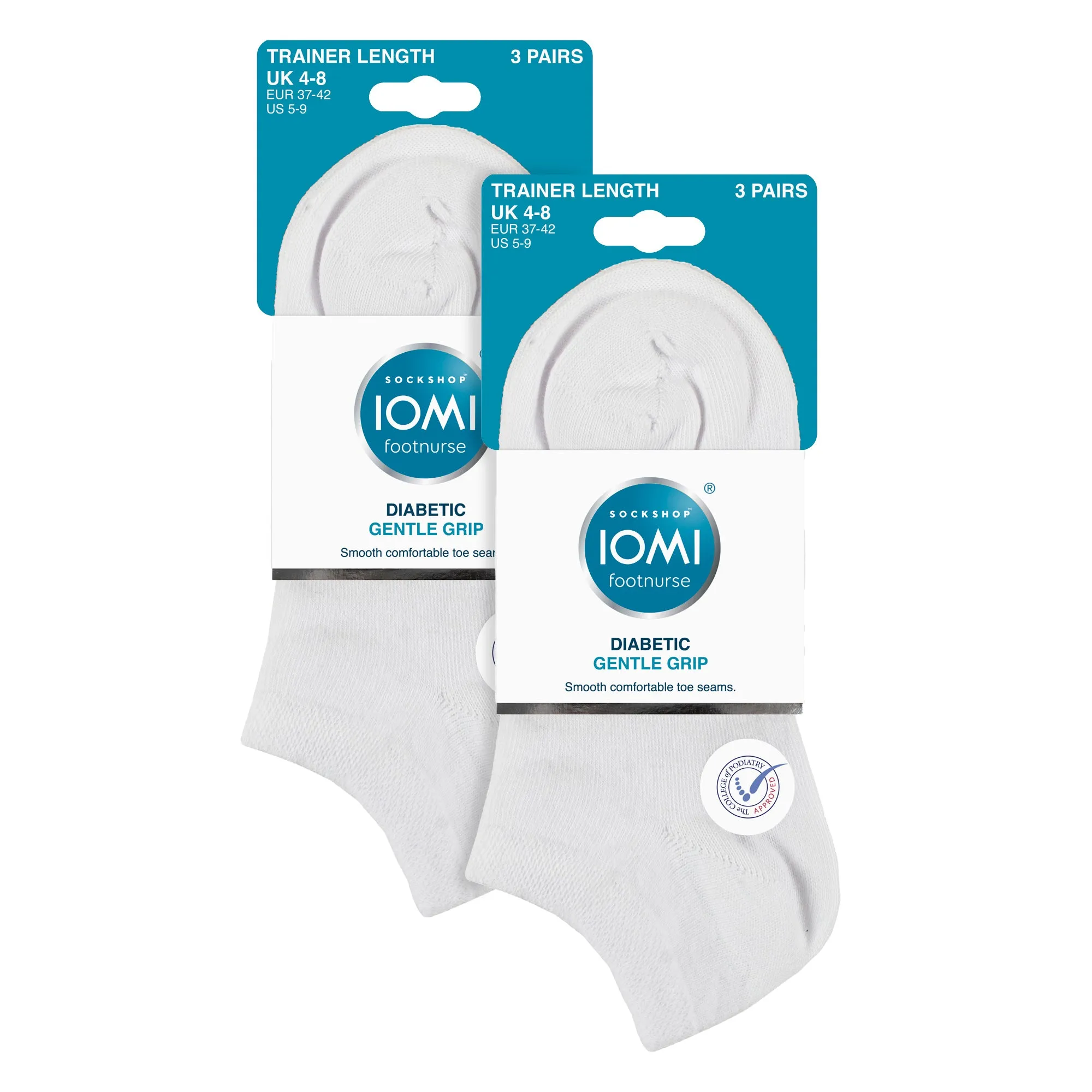 6 Pack Womens Diabetic Trainer Socks | Extra Wide Socks for Swollen Feet