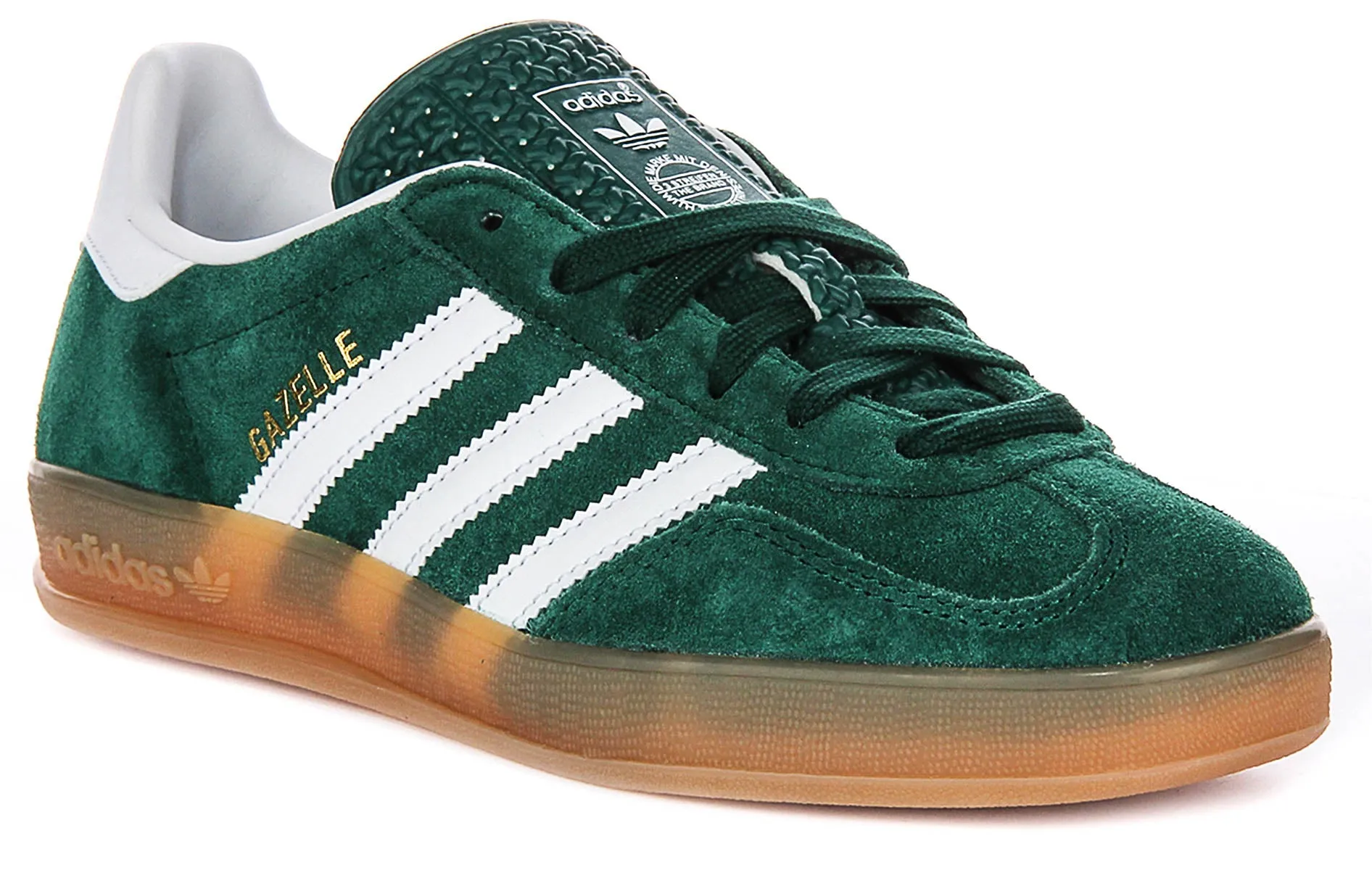 Adidas Gazelle Indoor In Green Gum Sole