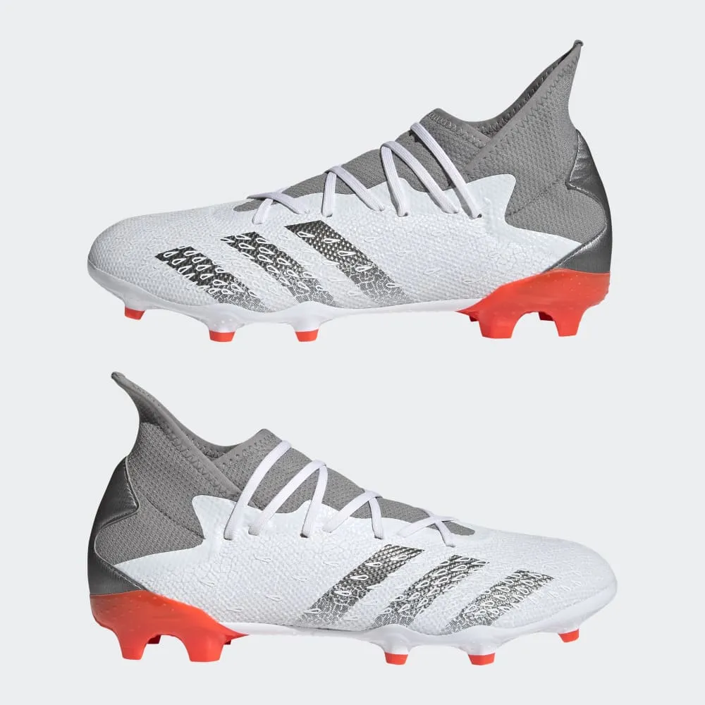 adidas Predator Freak 3 FG Firm Ground Boots White/Iron/Red