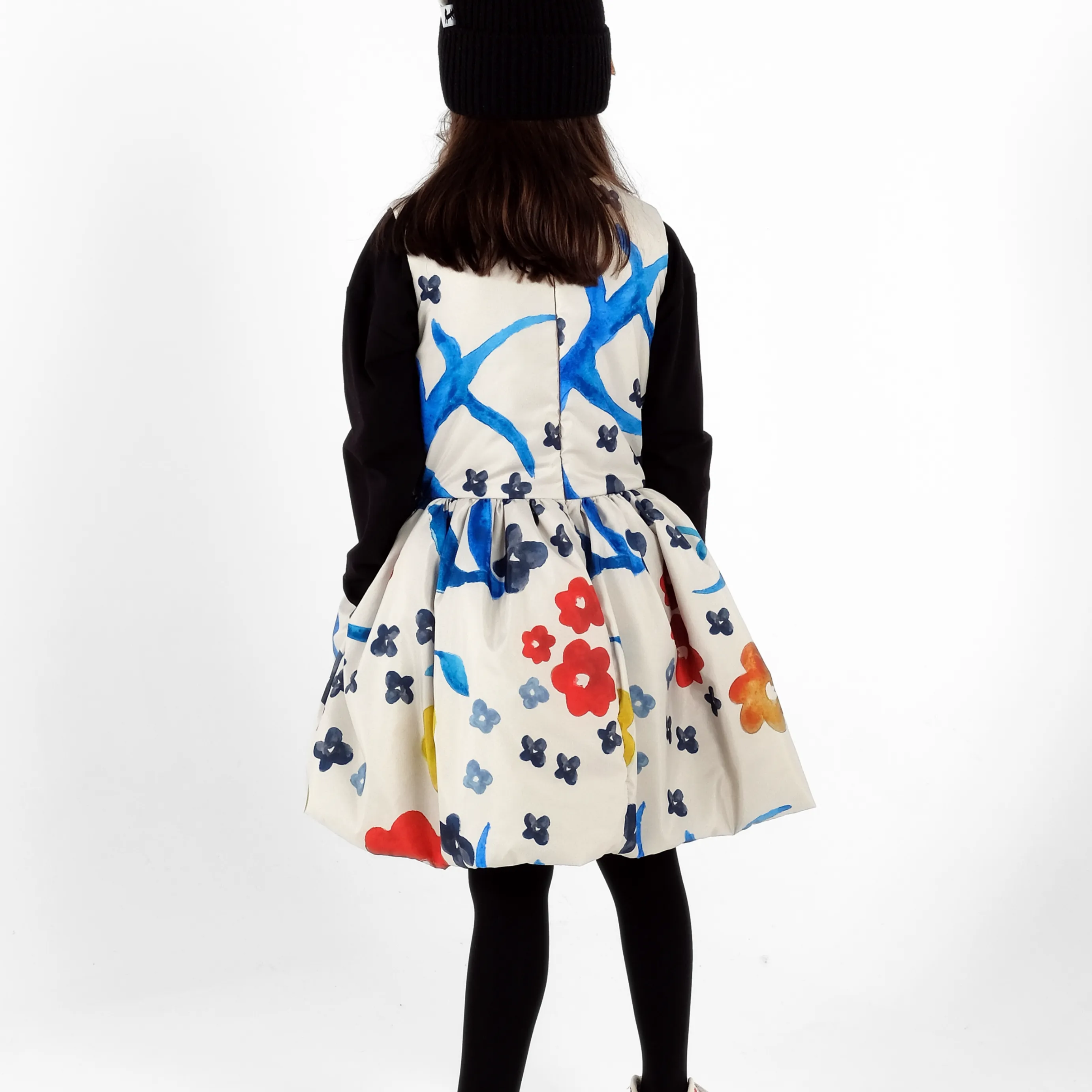 Adriana Abstract Floral Print Full Skirt Dress