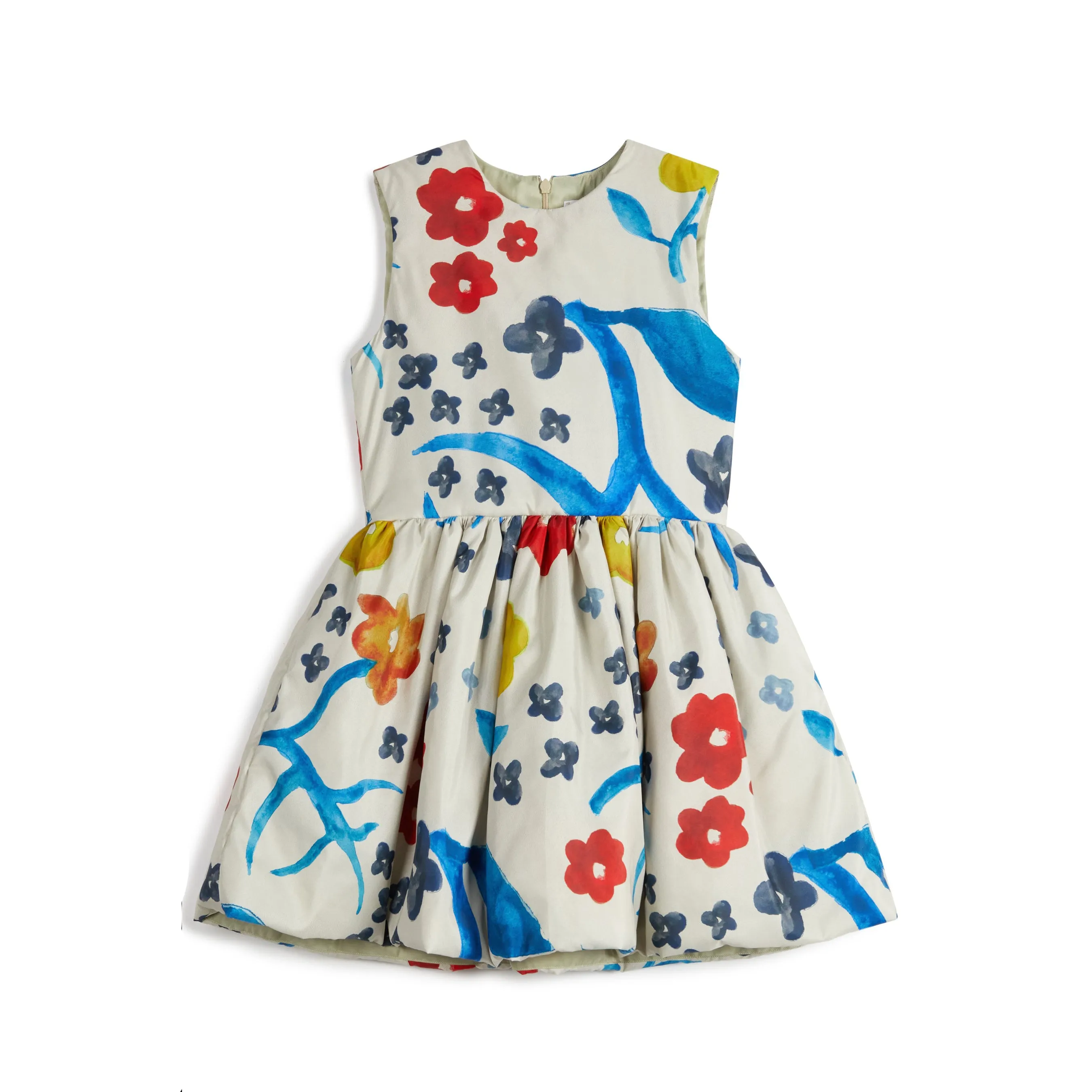 Adriana Abstract Floral Print Full Skirt Dress