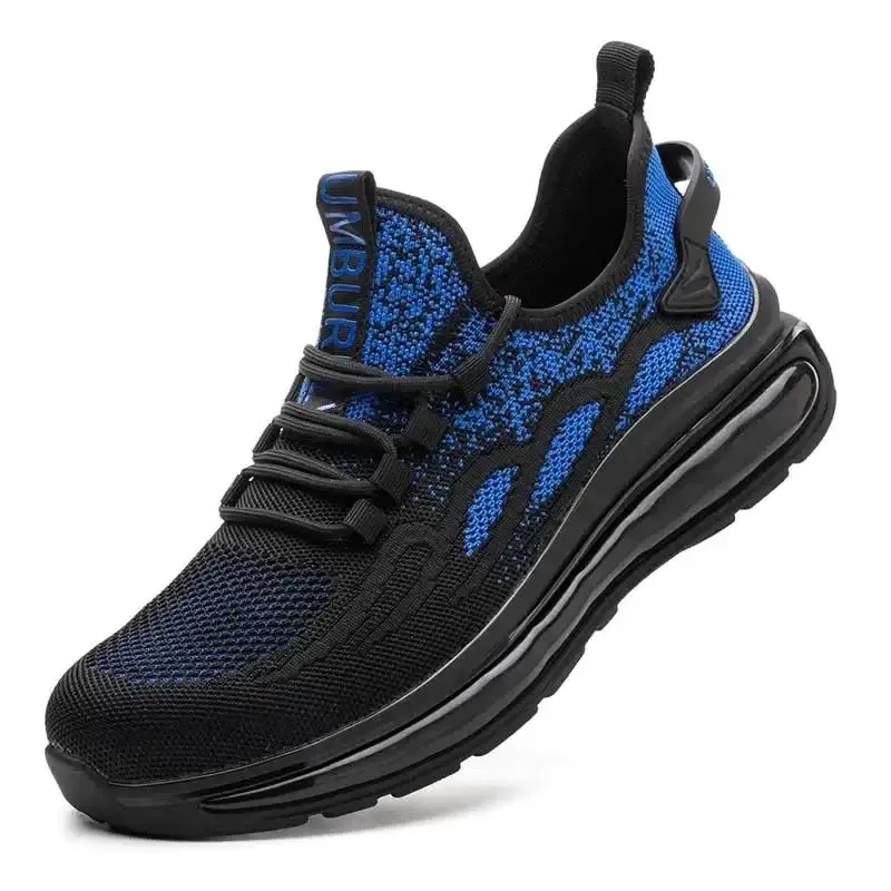 All-Black Lightweight Work Safety Shoes with Breathable Design