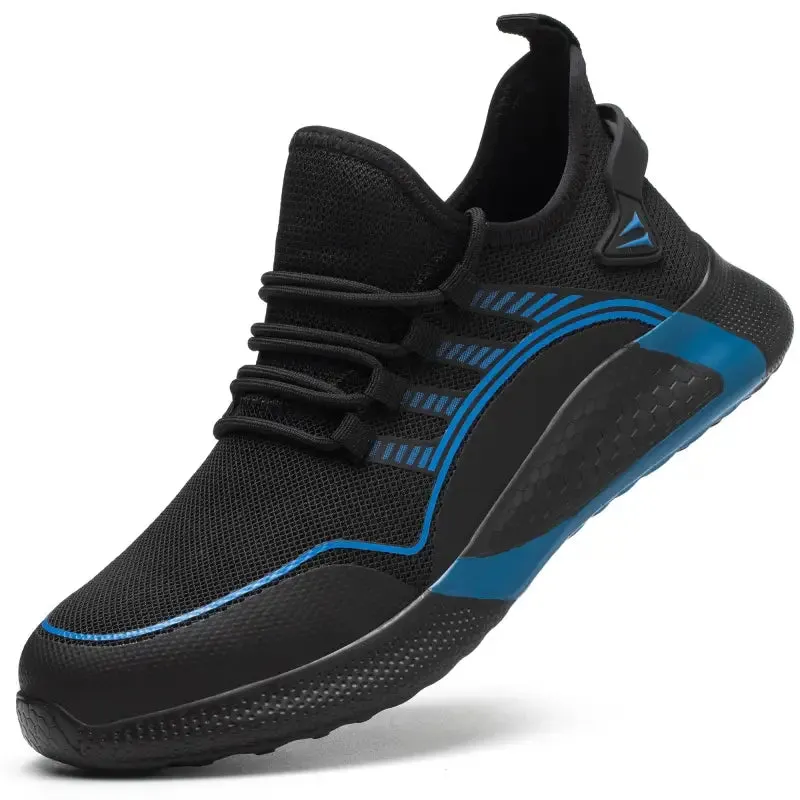 All-Black Lightweight Work Safety Shoes with Breathable Design