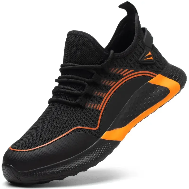All-Black Lightweight Work Safety Shoes with Breathable Design