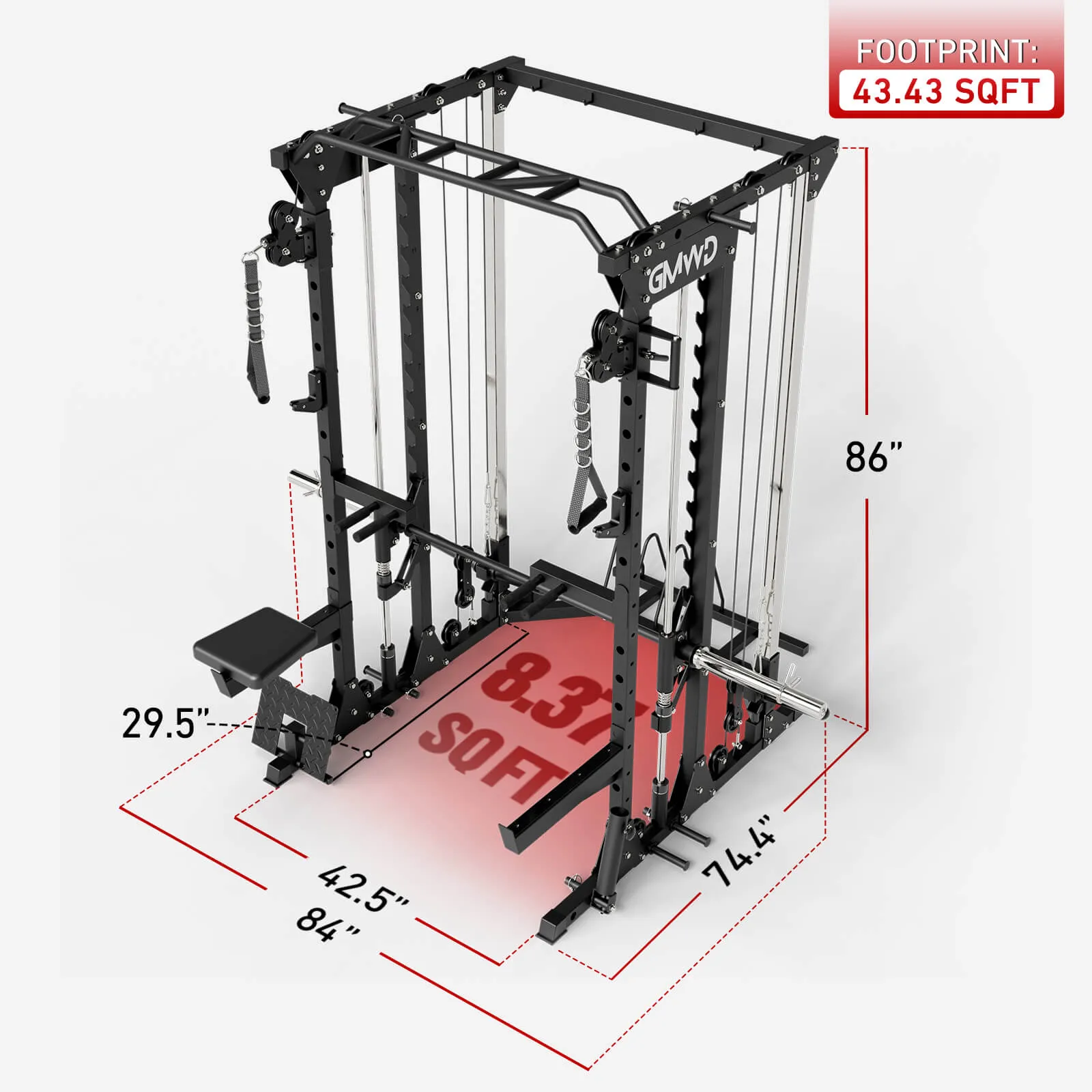 All-In-One Smith Machine with Functional Trainer SM12