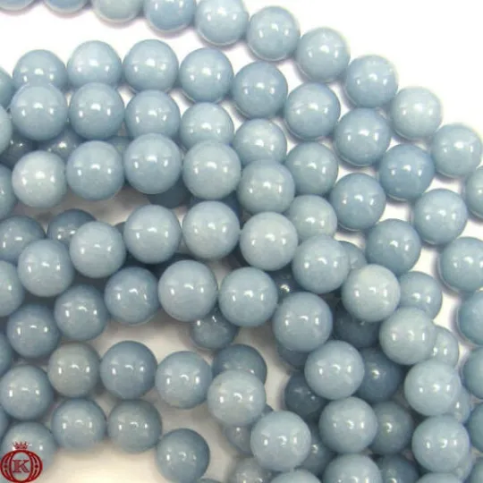 Angelite Beads Smooth Round
