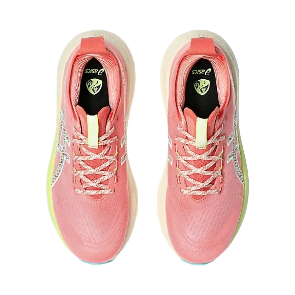 Asics Women's Gel-Nimbus 27 TR Sneaker in Nature Bathing/Guava