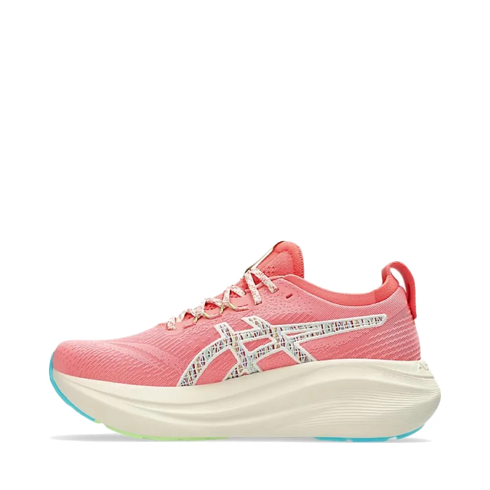 Asics Women's Gel-Nimbus 27 TR Sneaker in Nature Bathing/Guava