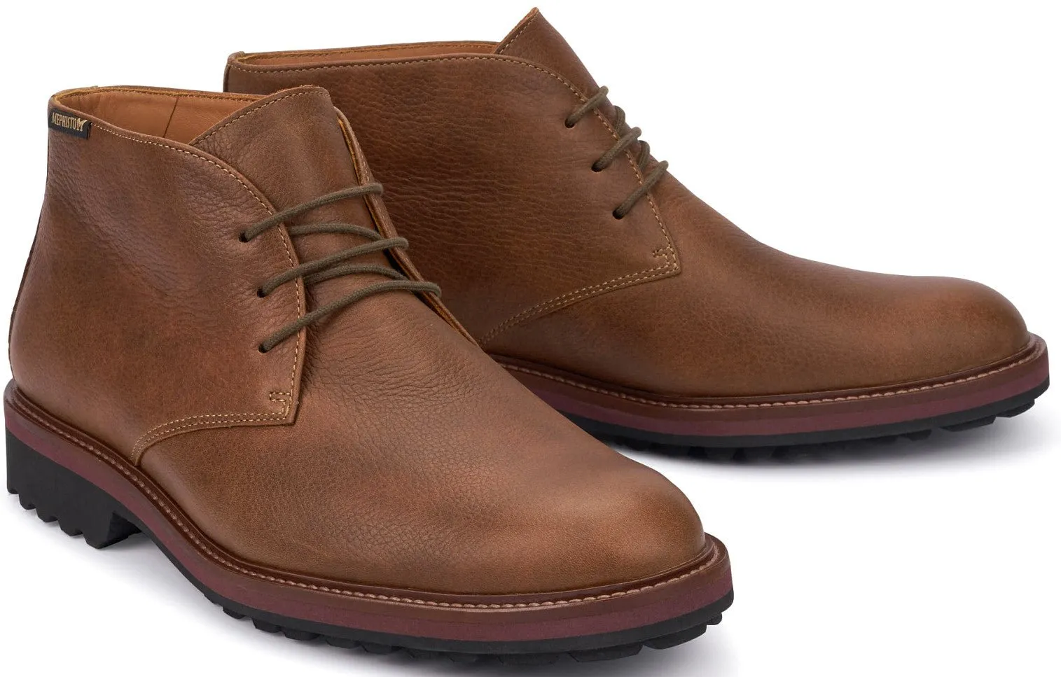 'Berto' men's lace-up boot - Light brown