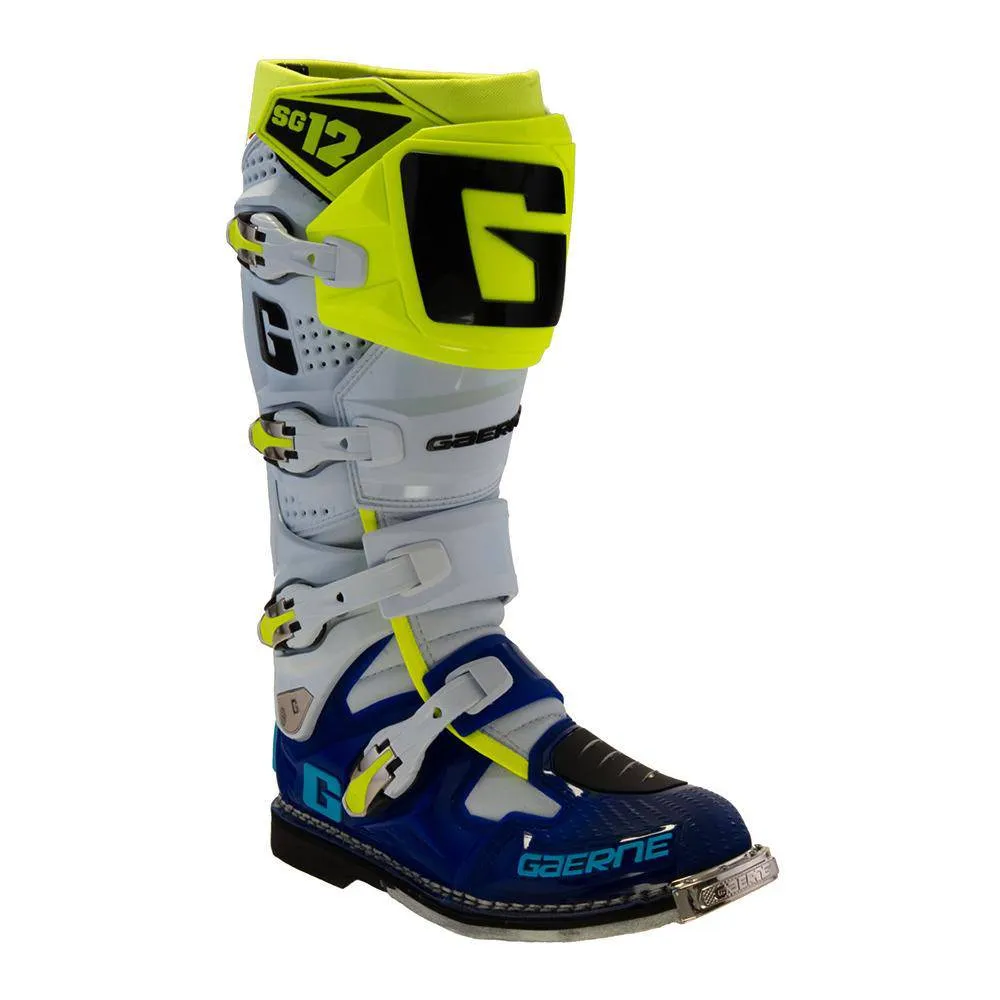 Botas de Moto Sg-12 Azul Blanco Fluor Gaerne