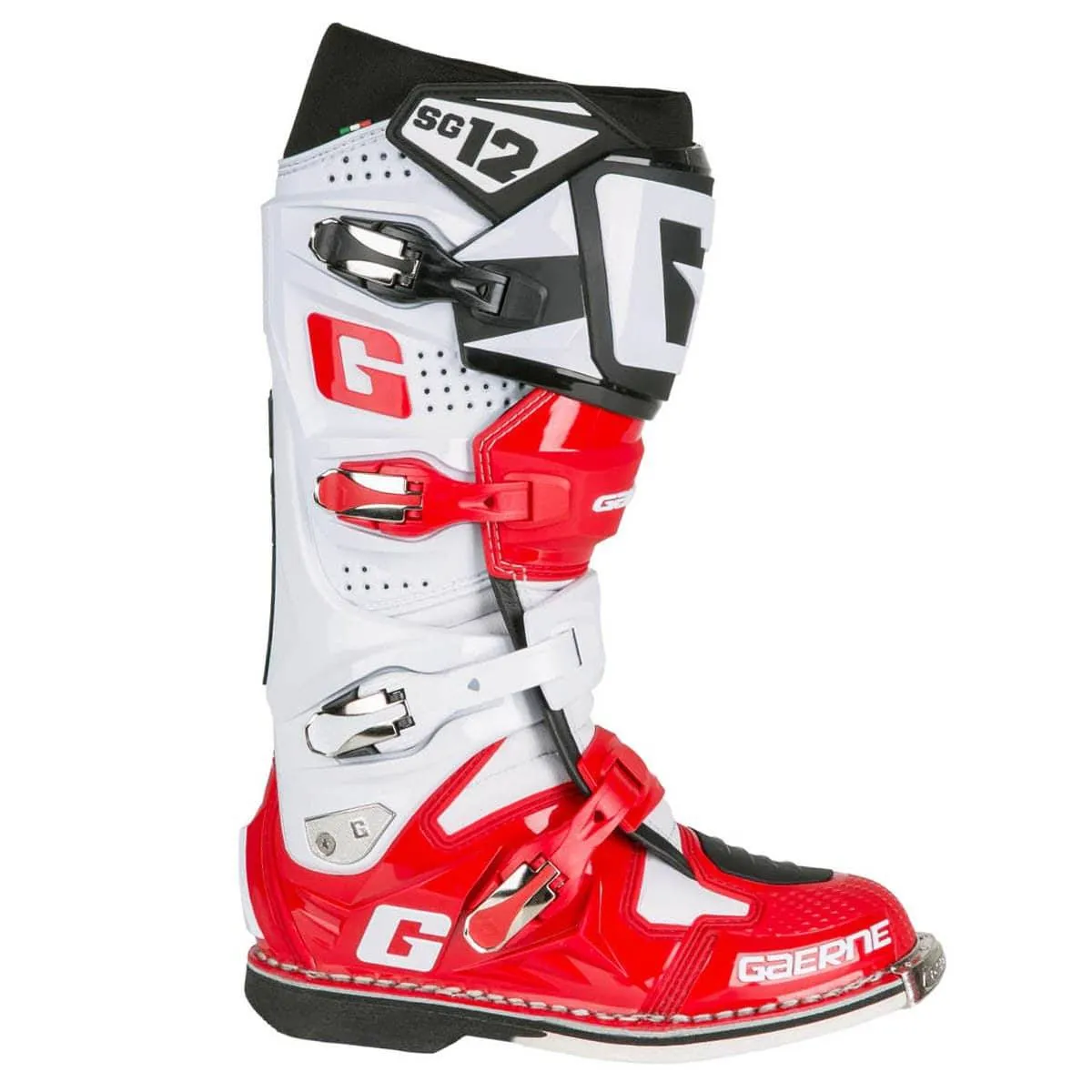 Botas de Moto Sg-12 Blanco Negro Rojo Gaerne