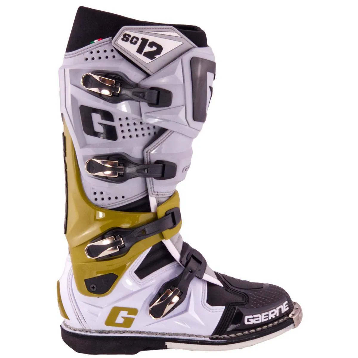 Botas de Moto Sg-12 Gris Magnesio Blanco Gaerne