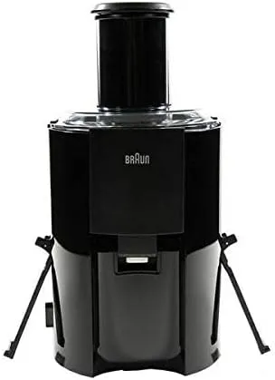 Braun MultiQuick 3 J300 Spin Juicer – 800W Power, 2L Pulp Container, Anti-Drip System (Black/Stainless Steel)