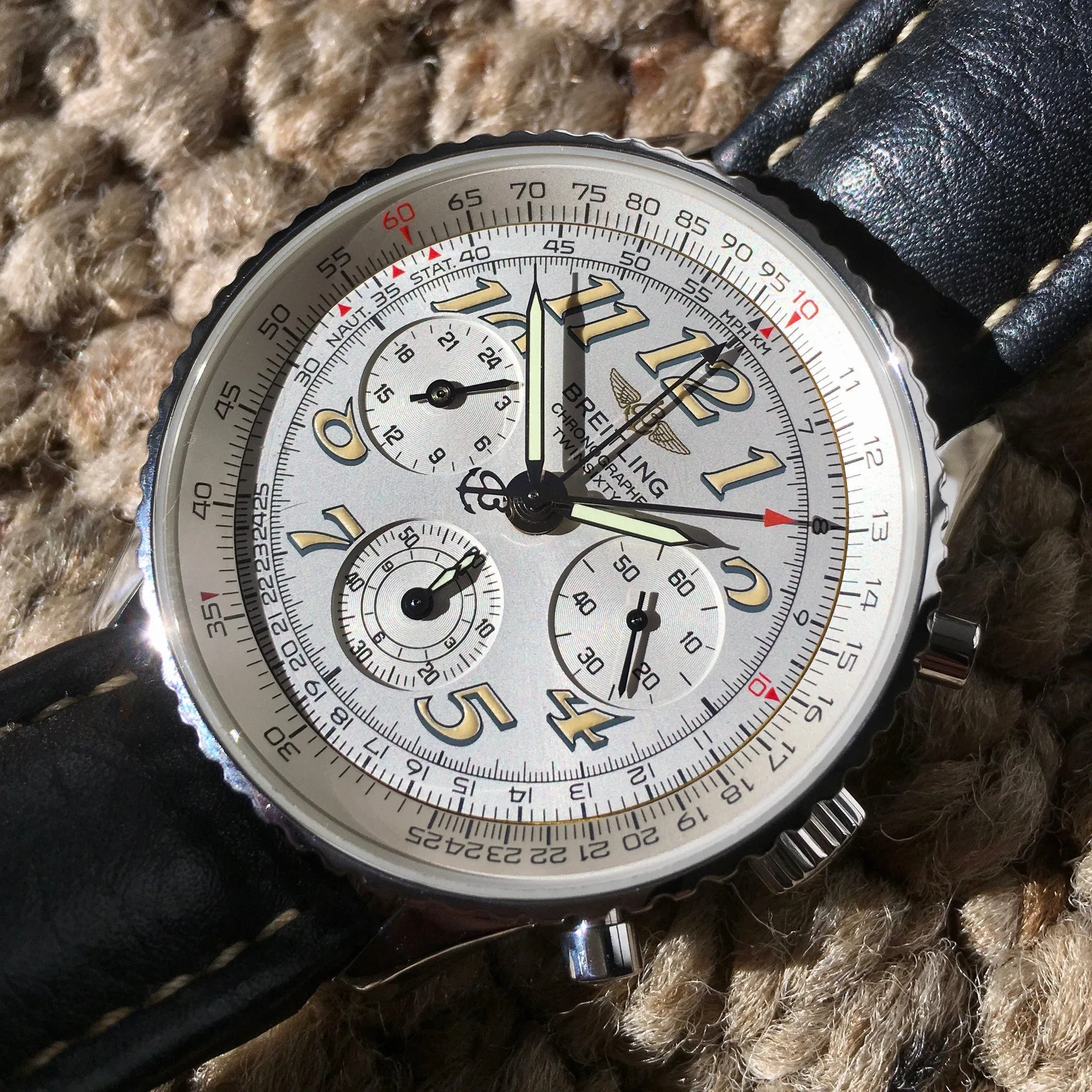 Breitling Navitimer TwinSixty 2 A39022.1 Stainless Steel Silver Dial Automatic Wristwatch