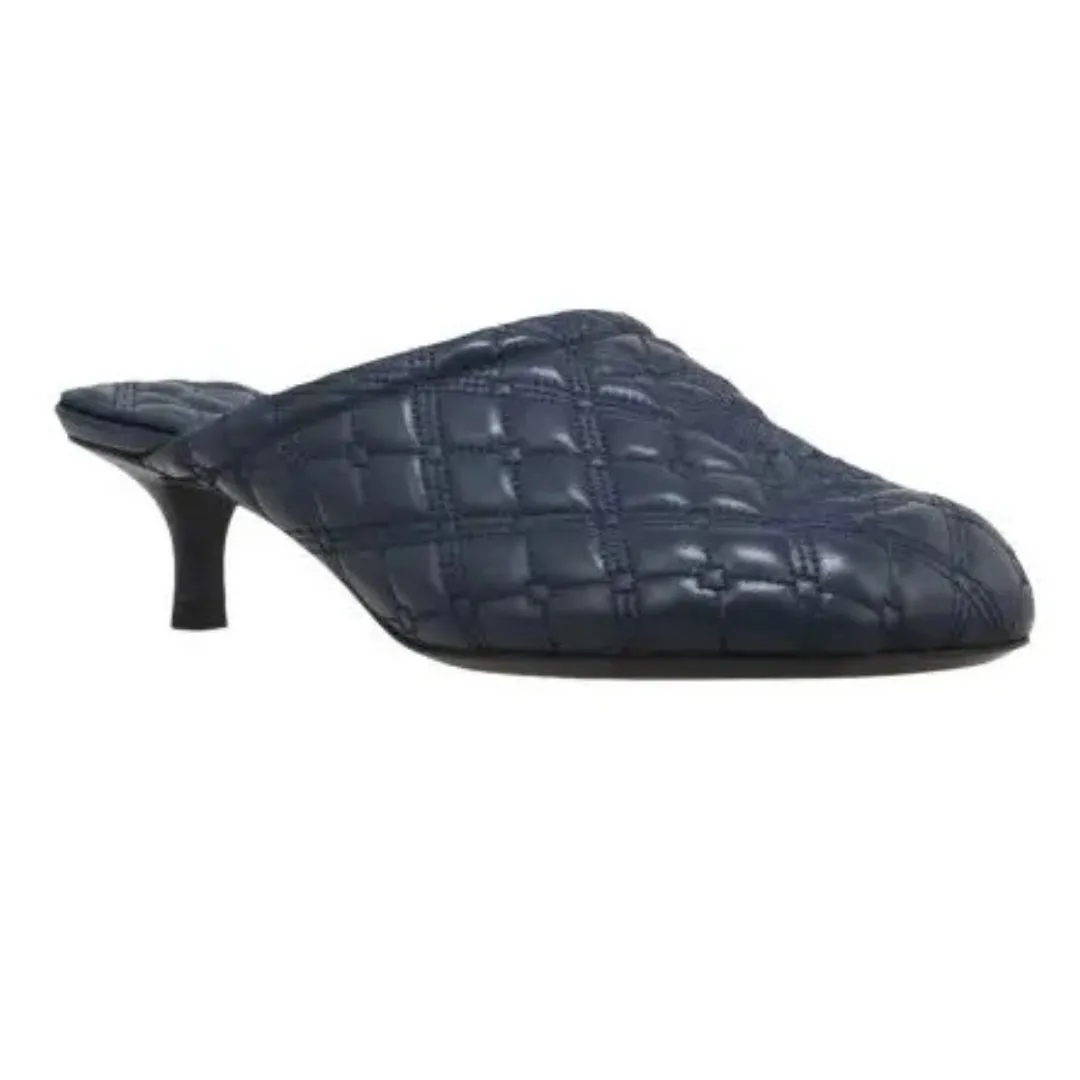 Burberry 8085641 Burberry Ekd Leather Mules Lake Navy Blue Sandal Womens