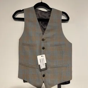 Carl Meyers Blue and Gold Windowpane Boys Vest