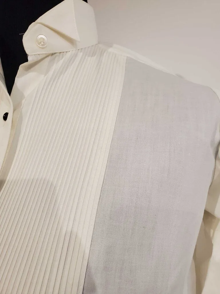 Cream Pleated Formal Shirt 18