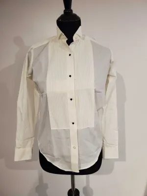 Cream Pleated Formal Shirt 18