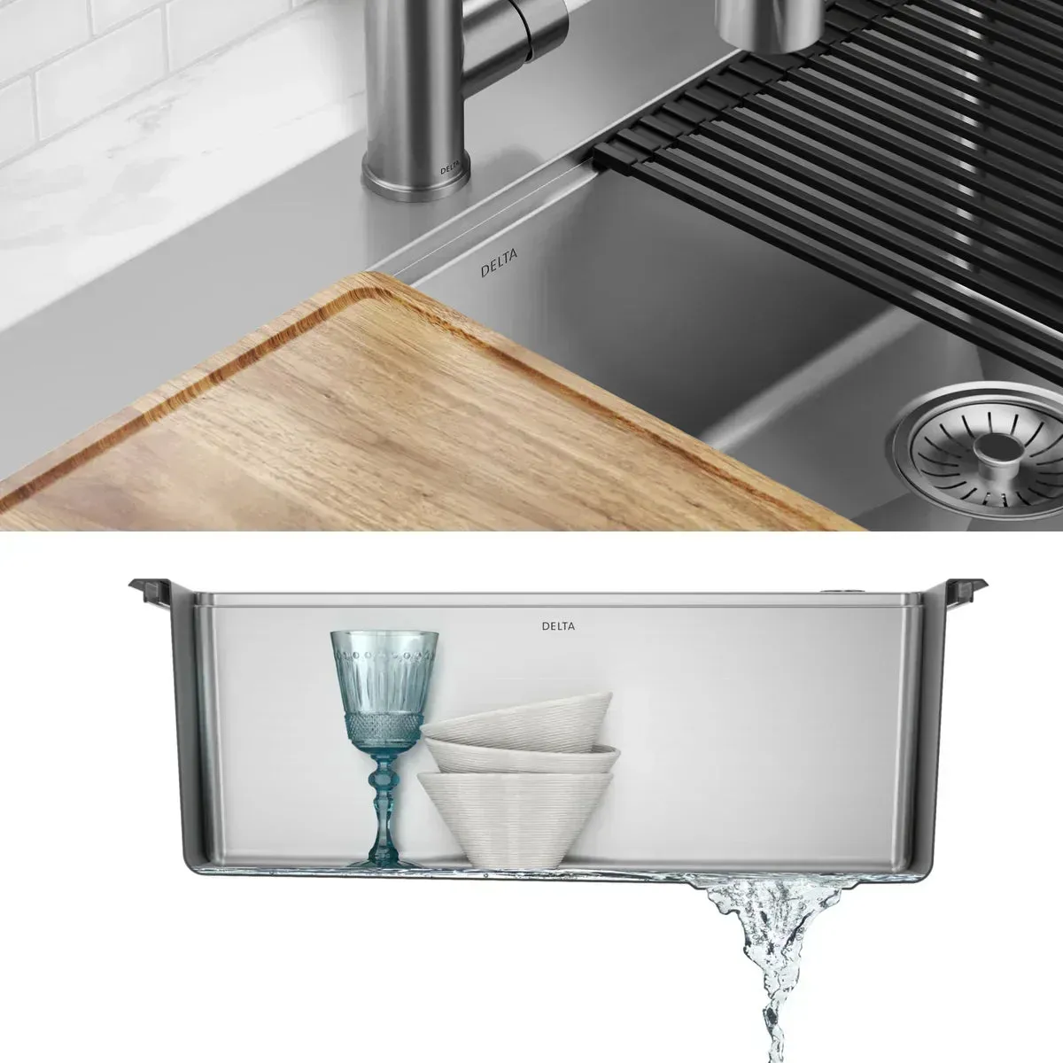 Delta 25" Stainless Steel Dual Mount Workstation Sink