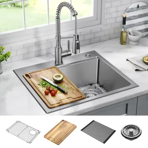 Delta 25" Stainless Steel Dual Mount Workstation Sink