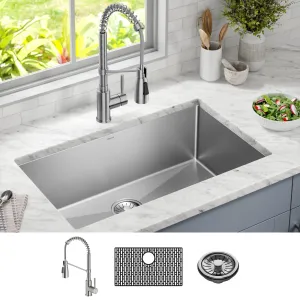 Delta 32” Undermount 16 Gauge Kitchen Sink with 18” Kitchen Faucet