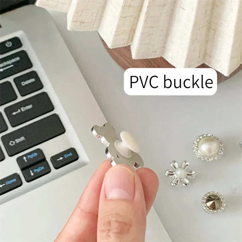 DIY Metal Hole Shoe Charms – Cute Pearl Bear & Water Diamond Accessories