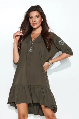 Draped Heart Neck Oversized Dress