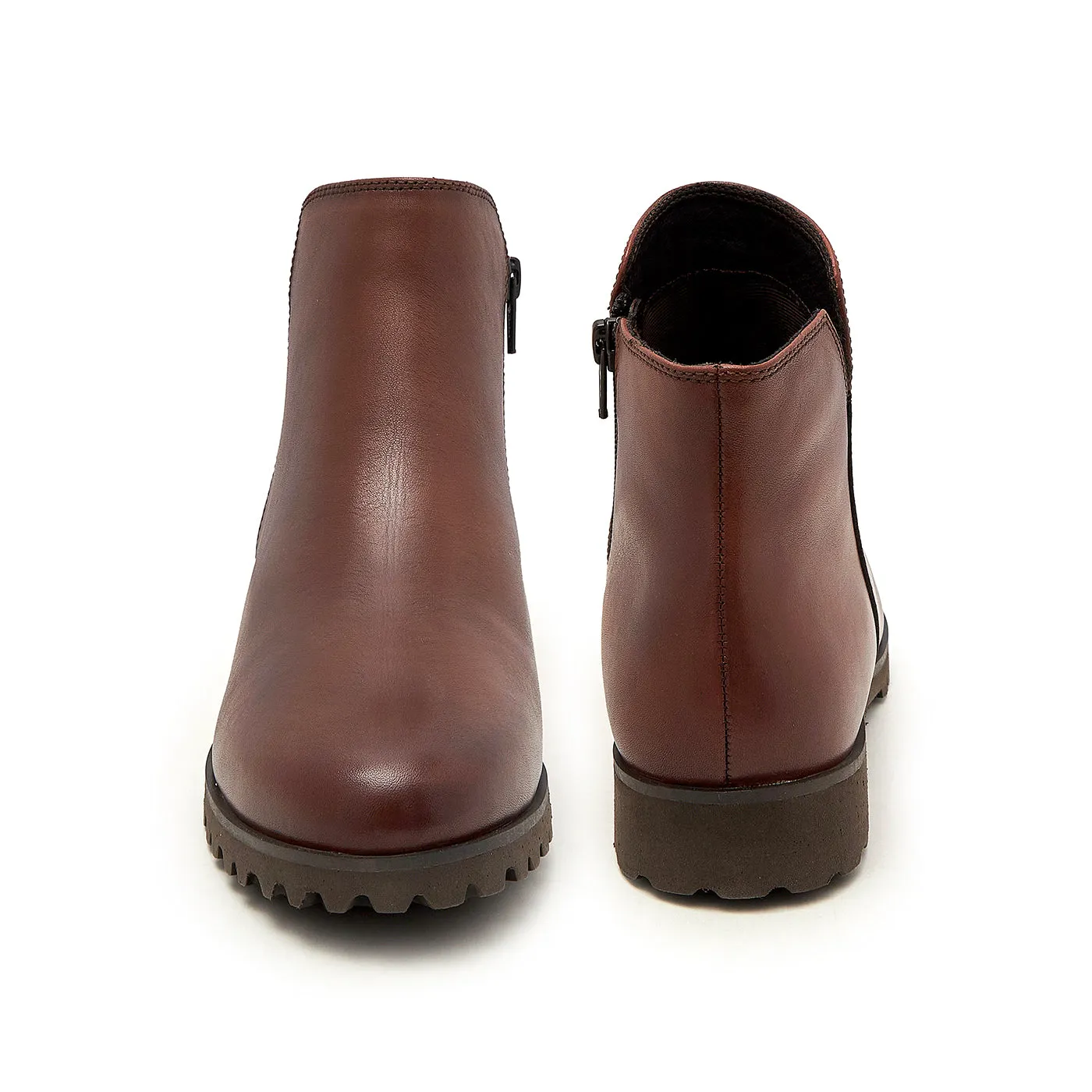 Dyed Leather Ankle Boots