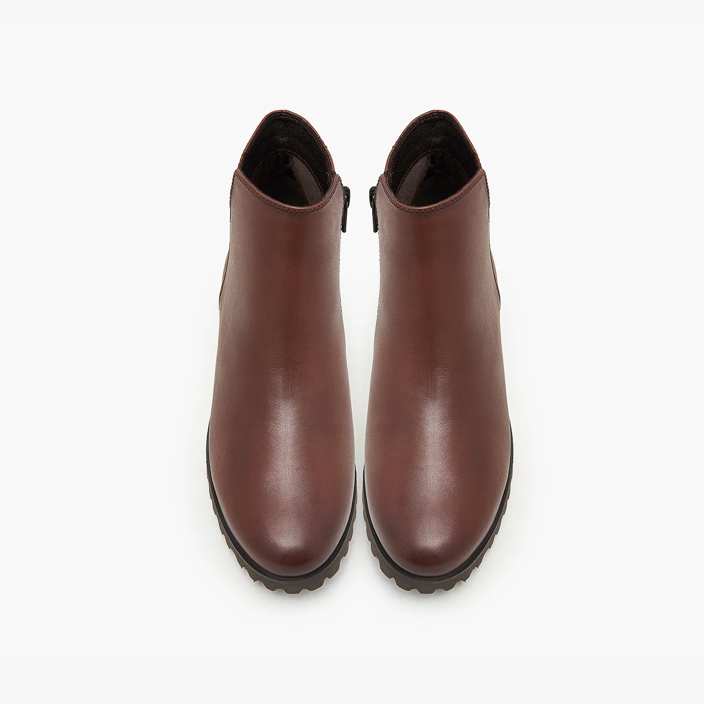Dyed Leather Ankle Boots