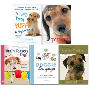 Easy Peasy Puppy Squeezy, The Perfect Puppy, Brain Teasers for Dogs,  Doggie Language, You and Your Border Terrier 5 Books Collection Set