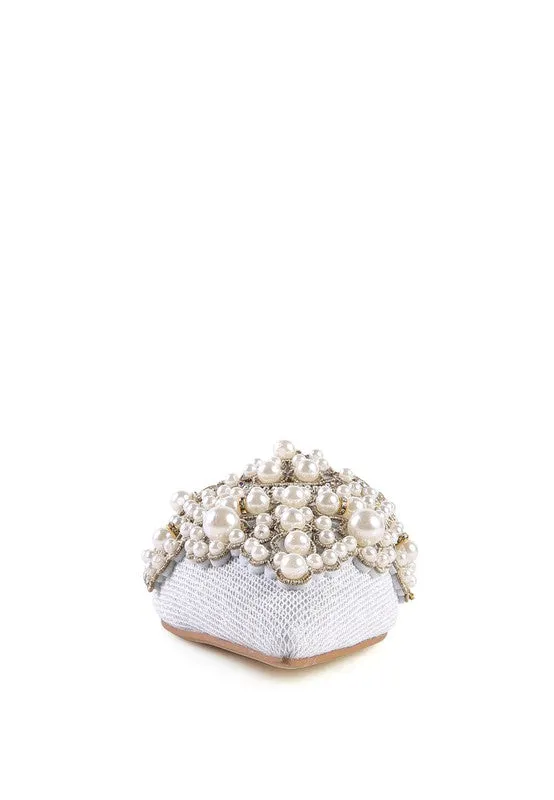 Embellished Delicate Pearl Mules