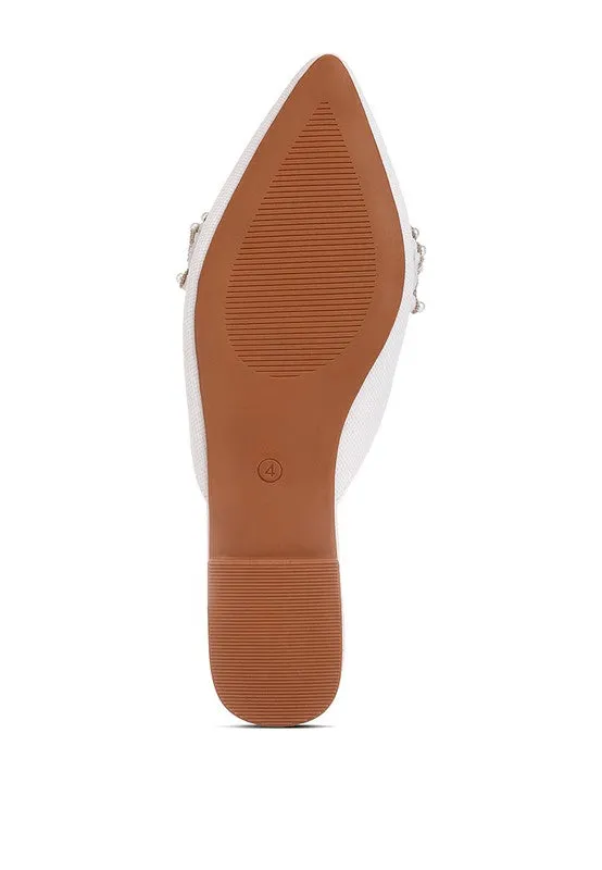Embellished Delicate Pearl Mules