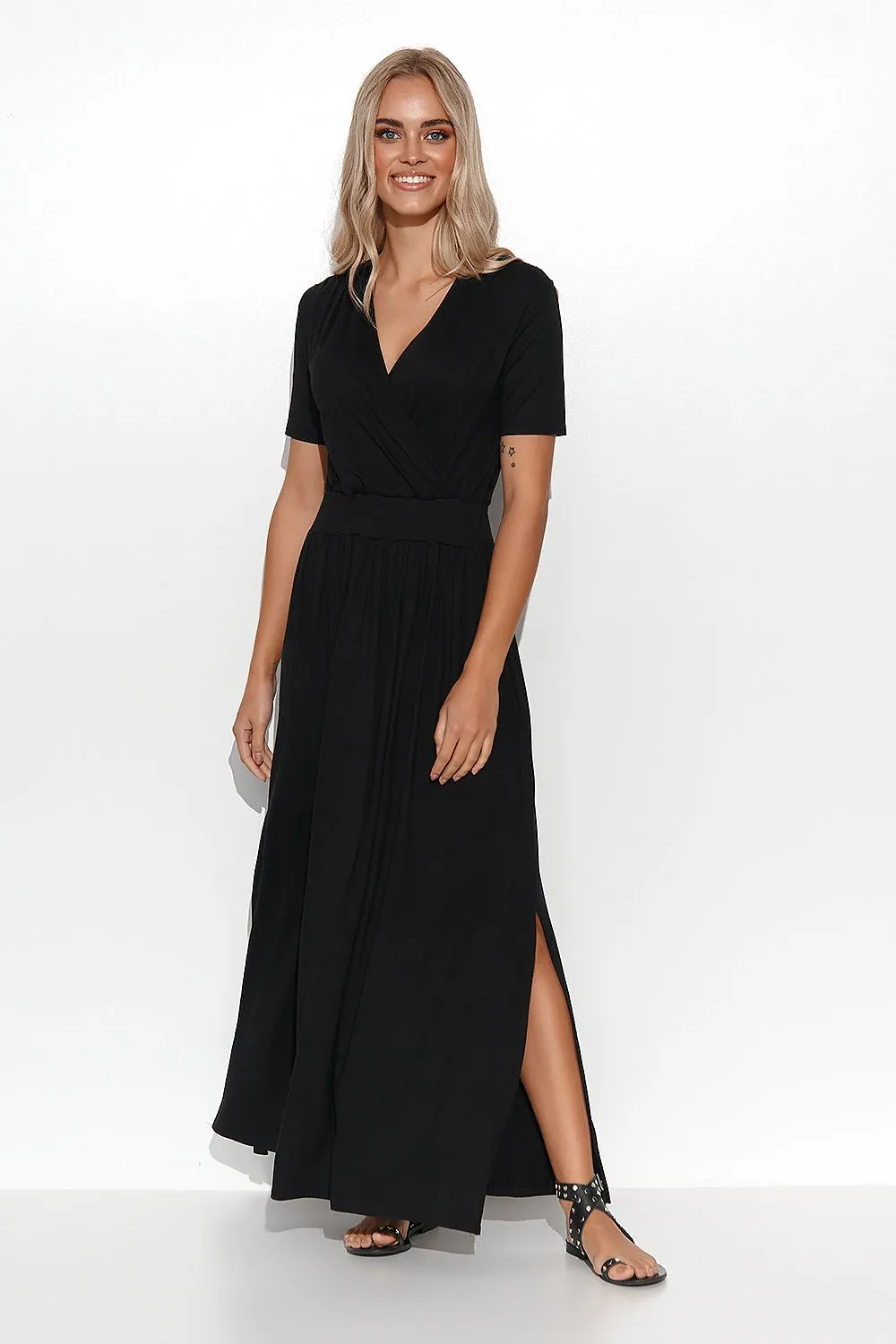 Envelope Neckline Hourglass Maxi Dress