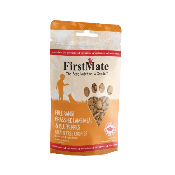 FirstMate Pet Foods Mini Trainers Grass Fed Lamb Meal & Blueberries Dog Treats